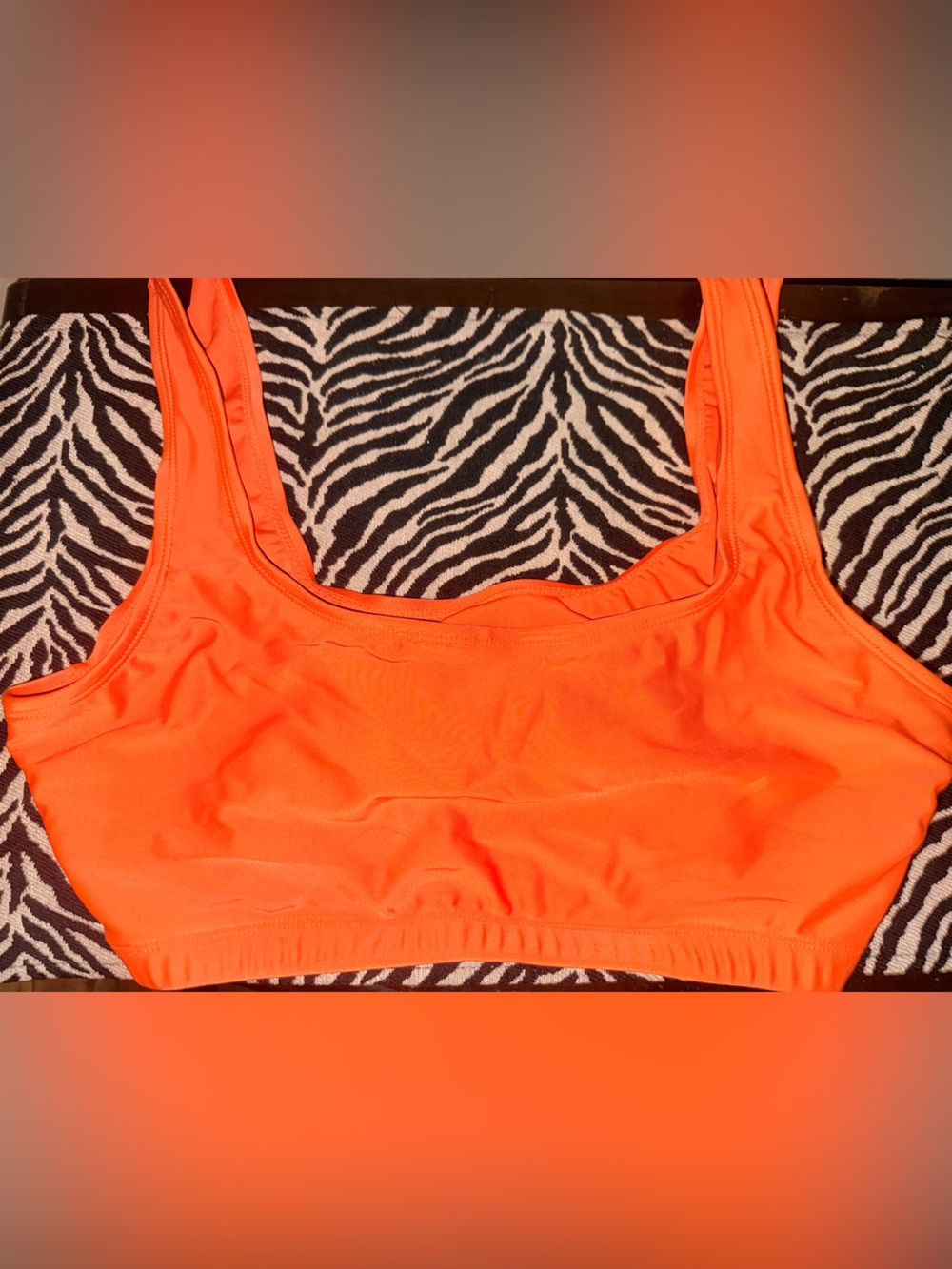 Neon orange bikini top XL